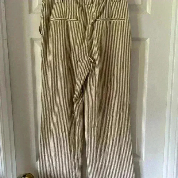 Spartina Cream & Tan Striped Pants. Size 4. Hemp, Organic Cotton. - Picture 1 of 8